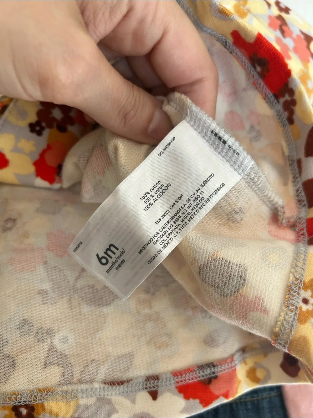 Carter’s 6 Months Floral Hooded Sleeveless Button Front Cotton Top